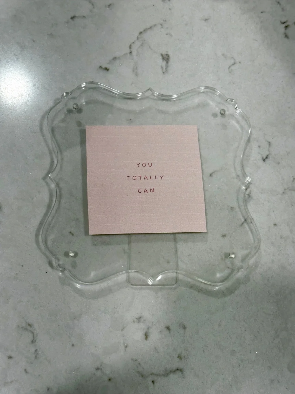 Clear Scalloped Acrylic Frame with Pink Accent Insert